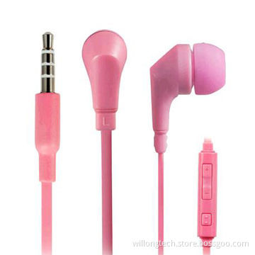 Pink ear-buds, noise-cancelling with mic